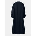 thumbnail image 4 of ZANZEA Women Casual Solid Lantern Sleeve Buttons Muslim Maxi Dress FZH, 4 of 7