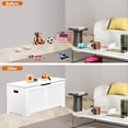 thumbnail image 5 of CQAOE 39" Wooden Storage Chest with Safety Hinge, Toy Organizer and Shoe Bench for Entryway, Bedroom, Living Room, Home Decor，White, 5 of 9