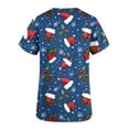 thumbnail image 4 of Holiday Gifts! Titcea Christmas Scrub Tops for Women Stretchy V Neck Short Sleeve Cute Xmas Printed Nurse Holiday Working Uniforms, 4 of 5