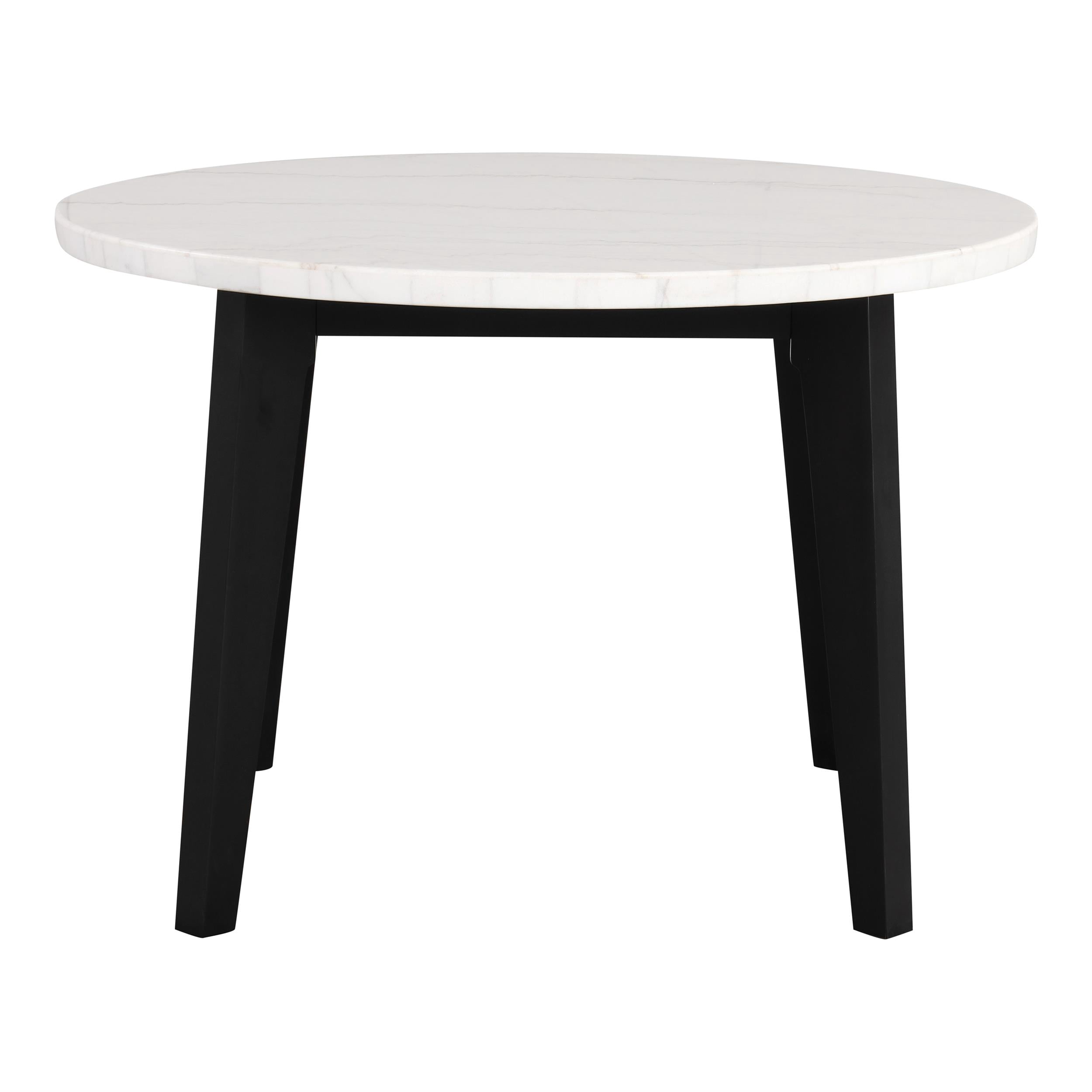 Furniture of America Dorth 45" Round Indoor Dining Table, Black and White
