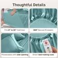 thumbnail image 6 of California Design Den Queen Bed Sheet Set - 400 Thread Count 100% Cotton Sheets, Soft Sateen, Durable Bedding with Deep Pockets - Teal, 6 of 10