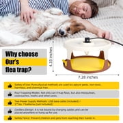 KingFurt 2 Pack Flea Trap Indoor Flea Light for Inside Your Home with 6 Sticky Disc & 6 Bulbs & 2 Electric Wires Pet and Kid ,Sticky Dome Bed Trap Non-