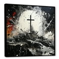 thumbnail image 2 of Designart "Monochrome Faith: Simplified Religious Cross II" Christianity Floater Framed Wall Art Prints, 2 of 5