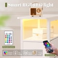 thumbnail image 2 of Mesita de noche Dresser Yoobure, estrecha, LED, delgada, con cargador, color blanco, 2 of 9