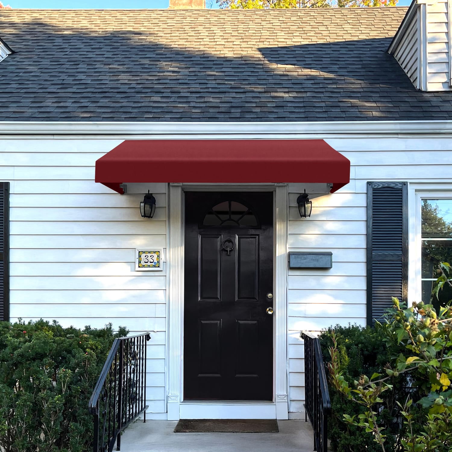 Awntech New Yorker Fixed Awning 100.5" x 31" x 42", Burgundy