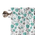 thumbnail image 5 of Tier Curtains 45 Inches Long, Weeping Flowers Window Treatment Curtain Drapes, Teal Grey Summer Spring Floral Botanical Art Small Curtain Drapes for Bathroom Laundry Room, 27.5"x45", 2 Panels, 5 of 7