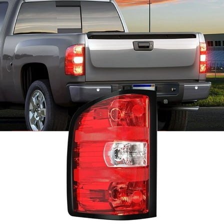 Nilight Driver Side Taillight Assembly for 2007-2014 Chevy Silverado 1500 2500HD 3500HD 2007-2013 GMC Sierra 3500HD Rear Lamp w/Bulbs and Harness