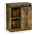 thumbnail image 5 of 27.5" Brown Industrial Wine Cabinet with Sliding Barn Door, 6-Bottle Storage Sideboard (15"D X 31.5"H), 5 of 8