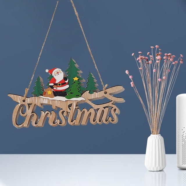 Letrero para Colgar en de Navidad, Decoración Artesanal de Rústica, Adornos Navideños para Navidad, Invierno, , árbol, Vacaciones yotijar Signo colgante