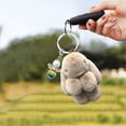 thumbnail image 5 of Llavero de Coche Nuevo Hecho a Mano Suave Conejo Pompom Encantos Conejo Llavero de Coche Colgante Eterna Flor Bola Linda Llavero, 5 of 5