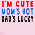 thumbnail image 2 of CafePress - Im Cute Moms Hot Dads Lucky Body Suit - Long Sleeve Cotton Baby Bodysuit, 2 of 4