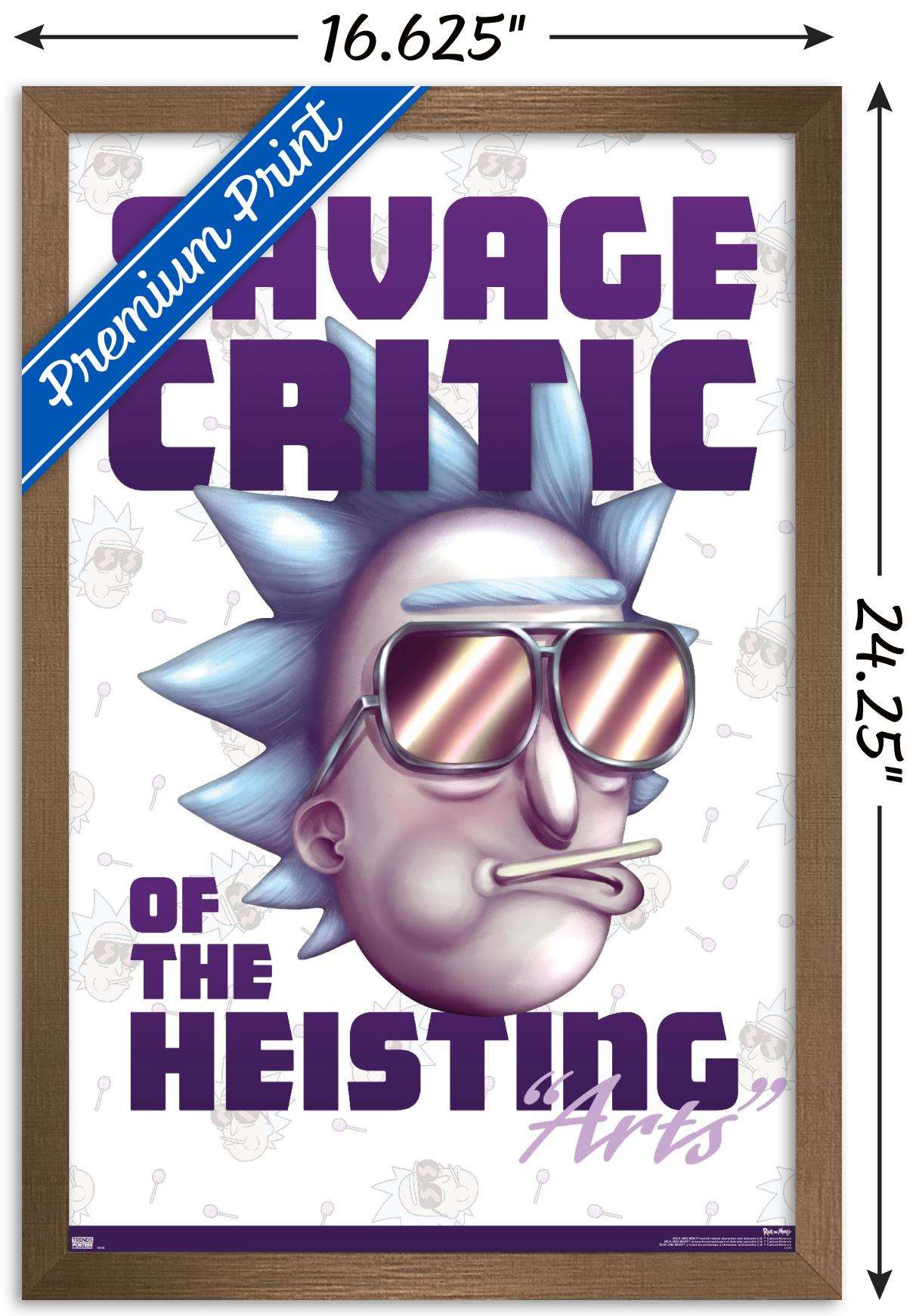 Rick And Morty - Savage Critic Wall Poster, 14.725" x 22.375", Framed