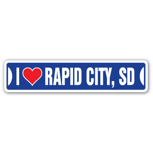 I LOVE RAPID CITY, SOUTH DAKOTA Street Sign sd city state us wall road