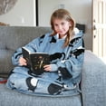 thumbnail image 2 of Catalonia Oversized Blanket Sweatshirt, Sherpa  Fleece Hoodie, Super Soft Warm Comfortable Pullover with Large Front Pocket for Boys Girls Teens Kids(7-13 yr), 2 of 7