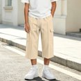 thumbnail image 7 of Maean Boys Capris Pants Sweatpants Wide Leg Elastic Waist Casual Loose Cargo Pant with Pockets, 7 of 7