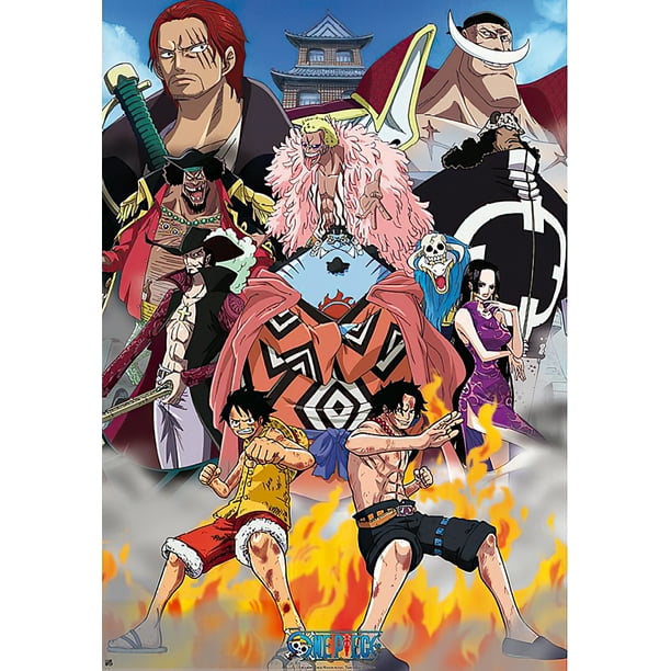 One Piece Anime Manga Poster Print Marine Ford Whitebeard Pirates Walmart Com