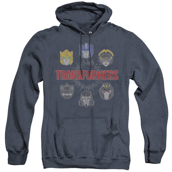 Transformers Robo Halo Adult Heather Hoodie Sweatshirt Navy