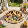 thumbnail image 1 of Fridja Spring Home Decor Easter Bunny Egg Faux Plushes Rocking Chair Rug and 3 D Imitation Living Room Sofa Rug and Round Carpet, 1 of 6