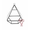 WGV Black Raised Pyramid Geometric Glass Terrarium - 6" Wide x 8" Height, Good quality Terrarium - 1 Pc