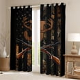 thumbnail image 2 of Manfei Brown Initial J Letter Blackout Curtains Set of 2 (52x84 Each) for Men, Rustic Jungle Plant Window Curtains, Retro Western Theme Curtains and Drapes, Black Out Curtains Decor, 2 of 6