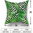 thumbnail image 4 of Tropical Palm Leaf Pillow Covers 18x18 Inch Green Banana Leaves Throw Pillow Covers Geometric Plant Outdoor Decorative Pillowcase Square Cotton Cushion Cover for Couch Bed Sofa Home Patio (Pack of 2), 4 of 6