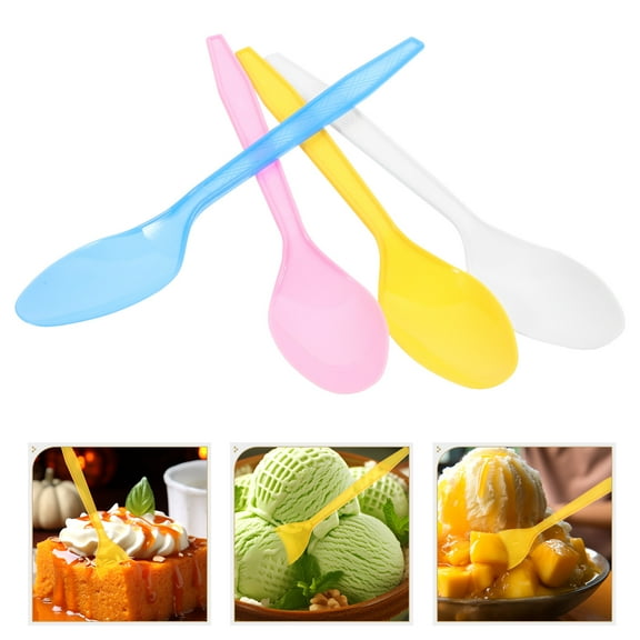Omeite Birthday party eco-friendly tableware disposable plastic spoons 24pcs (random colors)