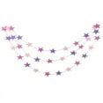 thumbnail image 1 of Nvzi Paquete de 5 guirnaldas de estrellas brillantes de 13 pies para decoración, banderines colgantes brillantes, bodas, cumpleaños, festivales, fiestas, color rosa y morado, 1 of 4