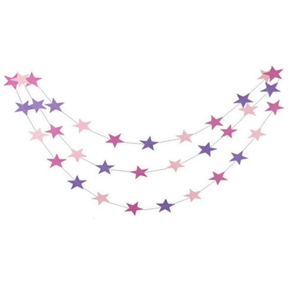 Nvzi -b 2Pack 13 Feet Glitter Star Garland Banner Decoration Bright Hanging Bunting Banner Star Backdrop for Graduation Halloween Wedding Birthday Festival Party Decorations,Rose and Purple
