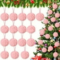 thumbnail image 3 of LanSuare Velvet Christmas Balls, 2.36Inch Flocked Red-Pink Christmas Tree Ball Ornaments, Furry Xmas Hanging Ornaments for Holiday Party Decoration, 3 of 8