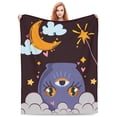 thumbnail image 5 of LNWH Fortune Witch Night Cloud Pattern Throw Blanket, Flannel Sofa Blankets for All Seasons, 50"x40", 5 of 8