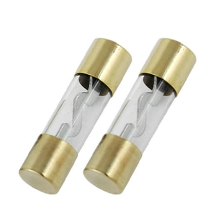 Unique Bargains Car Vehicle 80A Glass Tube Gold Tone AGU Fuse 2 Pcs New