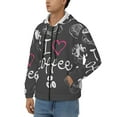thumbnail image 3 of Kdxio I Love Coffee Print Men Hoodies Casual Hoodies for Men with Zip Pockets Full Zip Long Sleeve Sweatshirt Sports Hooded Jacket-XX-Large, 3 of 5