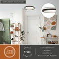 thumbnail image 2 of Ellie 16.25-in W Integrated LED Bronze Contemporary Flush Mount Ceiling Light Fixture, 2 of 8