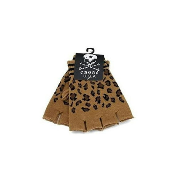 Unisex Cheetah Leopard Print Fingerless Knit Gloves for Texting Warm