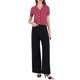 thumbnail image 2 of Suéteres de punto cortos de manga corta con cuello en V para mujeres Inspire Chic, color fucsia, 2 of 4