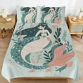 thumbnail image 2 of 3PCS Ocean Cute Mermaid Duvet Cover Set Twin, 1 Duvet Cover And 2 Pillowcase, Duvet Cover for Kids Girls Boys And Teens, 2 of 6
