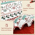 thumbnail image 6 of Exclusivo Mezcla Christmas Quilt King Size, Rust Red Striped Bedspreads Reversible Coverlets Bedding Set with Printed Flowers Reindeer Pattern (1 Quilt, 2 Pillow Shams), 6 of 6