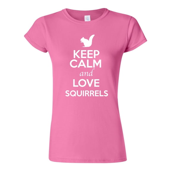 Junior Keep Calm And Love Squirrels Nuts Animal Lover T-Shirt Tee