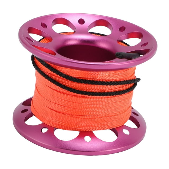 Fishing Line Reel, 15m Cable Diving Reel Aviation Aluminum Diving Line with Double Ended Hook for Outdoor Boating Marine Operations