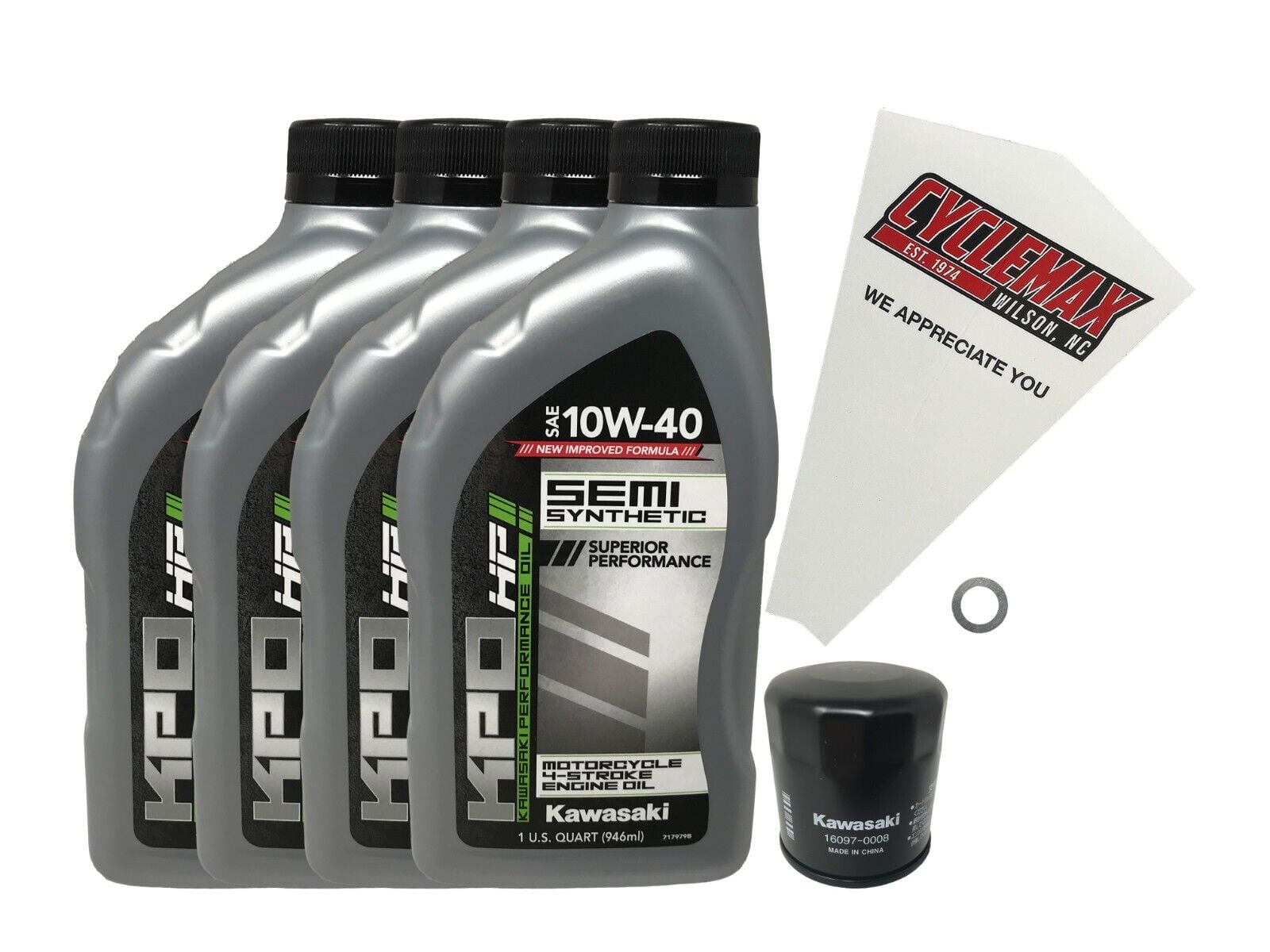 Cyclemax OEM FS 10W-40 Oil Change Kit fits 2012-2023 Kawasaki
