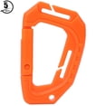 thumbnail image 1 of Mosquetón ligero de tamaño mediano para escalada al aire libre, hebilla de gancho para mochila en forma de D, 5 uds. (naranja), 1 of 8