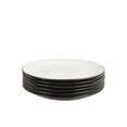 thumbnail image 2 of 10 Strawberry Street Two Tone Coupe 10.5” Dinner Plate Set Of 6, Black/White, 2 of 5