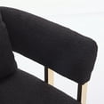 thumbnail image 6 of U-shaped Accent Chairs Set of 2, Mid Century Modern Upholstered Armchair with Pillow, Comfy Barrel Chair with Metal Gold Legs for Bedroom, Living Room, Black, 6 of 9