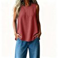 thumbnail image 5 of VBVC Women's Cotton Linen Sleeveless Swing Tank Top , Ladies' Loose Flowy A-Line Blouse , Casual Breathable Summer Shirt For Women, *Wine , Large, 5 of 8