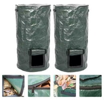 Worgeous  2 Pcs Compost Bag for Garden Tote Lawn Reusable Bags Dark Green