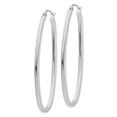 thumbnail image 2 of 14k White Gold Oval Hoop Earrings for Women, Elongated Polished Design, Minimalist Lightweight Style, Modern Classic Jewelry for Daily and Formal Wear, 2 of 6
