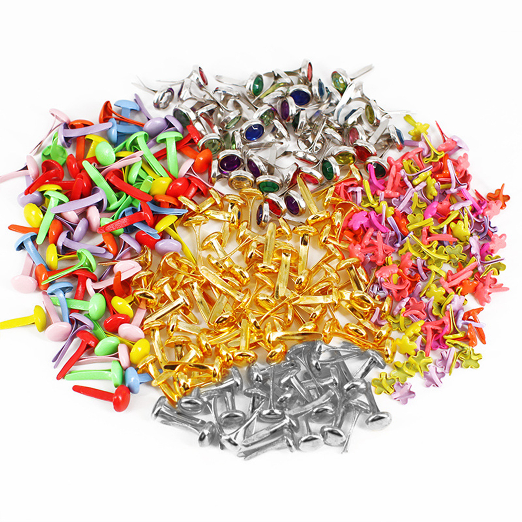 Attaches Parisiennes En Métal Pour Scrapbooking - 200 Pièces, Tête Ronde 4.5 Mm, Bronze, Pour DIY Et Décoration - 5