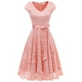 thumbnail image 3 of Dressystar Women Floral Lace Short Bridesmaid Dress Summer Female Elegant Cocktail Party Dress, 3 of 8