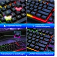 thumbnail image 4 of Gaming Keyboard & Mouse, 104 Keys LED RGB Backlit Quiet Computer Keyboard, Multimedia Keys, 26 Anti-ghosting Keys, Waterproof Light up USB Wired Keyboard for PC Gamers Desktop Computer Laptop,Black, 4 of 8