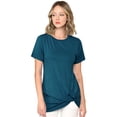 thumbnail image 3 of Made by Johnny Women's Casual Shirts Twist Knot Tunics Tops XXL TEAL, 3 of 6